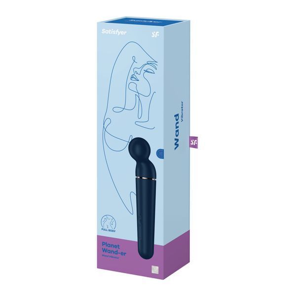 Вібромасажер Satisfyer Planet Wand-er Blue/Rosegold, дуже потужний, бездротовий SO8783 фото