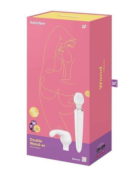 Смарт вибромассажер со сменной головкой Satisfyer Double Wand-er (мятая упаковка!!!) SO6135-R фото
