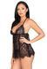 Сорочка беби-долл Leg Avenue Floral lace babydoll & string Black M, стринги SO9170 фото 5