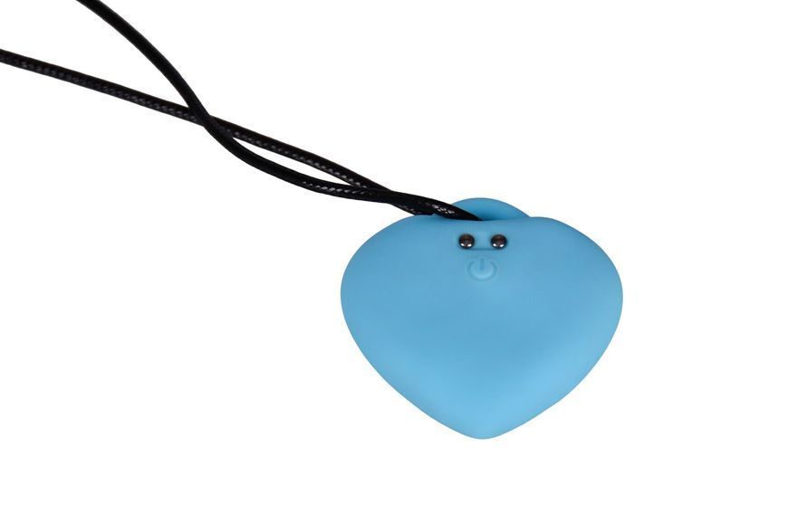 Мини-вибратор &laquo;Сердечко&raquo; FairyGasm PleasureStone blue, 9 режимов, на шнурке SX0643 фото