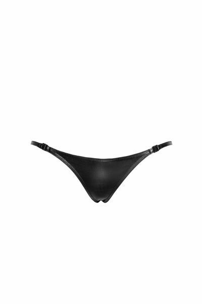 Трусики Noir Handmade P012 Wild crocodile wetlook thong with double opening - XXL SX0343 фото