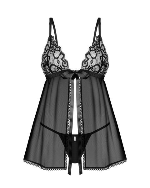 Пеньюар и трусики Obsessive Blomentis babydoll & thong XL/2XL SX1025 фото