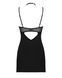 Сорочка Obsessive Selinne chemise & thong XS/S Black, стринги, двойные бретели SO8670 фото 4