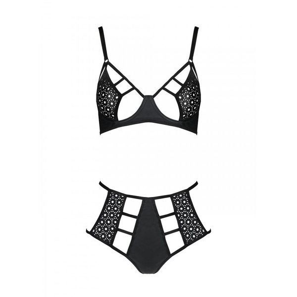 Распродажа!!! Комплект из эко-кожи Passion Tamaris Set black S/M, бюстгальтер и трусики SO5797 фото