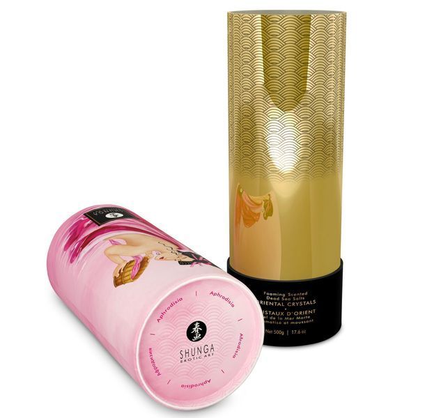 Пенящаяся соль для ванны Shunga Dead Sea salt Oriental Crystals &mdash; Rose Petal (500 г), соль Мертвого SO6893 фото
