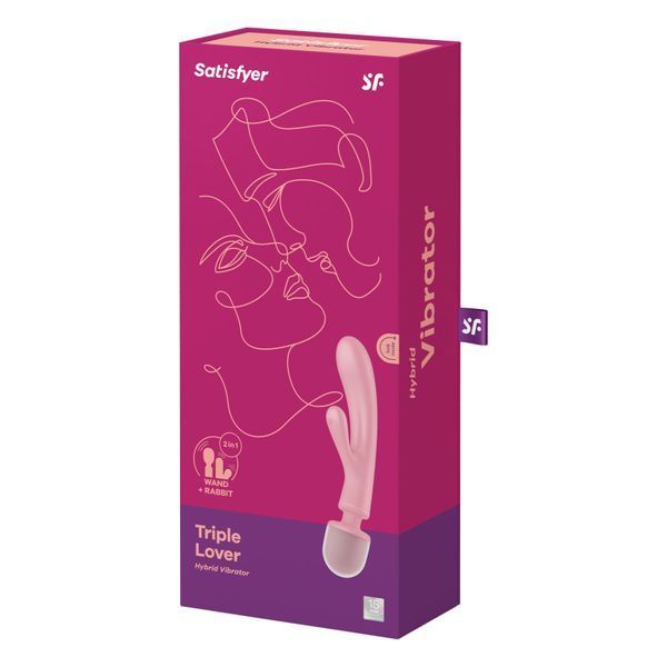 Вибратор-кролик с вибромассажером Satisfyer Triple Lover Pink, 3 мотора SO8790 фото