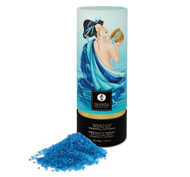 Пенящаяся соль для ванны Shunga Dead Sea salt Oriental Crystals &mdash; Ocean Temptations (500 г), соль Ме SO6894 фото