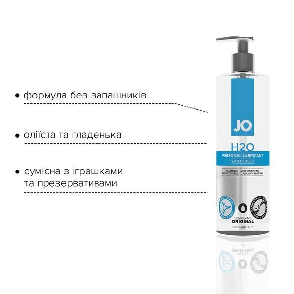 Смазка на водной основе JO H2O ORIGINAL (480 мл) маслянистая и гладкая, растительный глицерин SO1692 фото