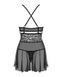 Еротичний мереживний комплект із сіточкою Obsessive 838-BAB-1babydoll & thong black S/M, чорний, пен SO7181 фото 7