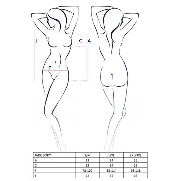 Распродажа!!! Откровенное боди с элементами стреп JADE BODY black L/XL - Passion Exclusive PS27401 фото