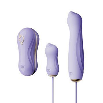 Набор 3в1 Zalo &ndash; UNICORN Set Violet, виброяйцо, пульсатор, вакуумный стимулятор SO6688 фото