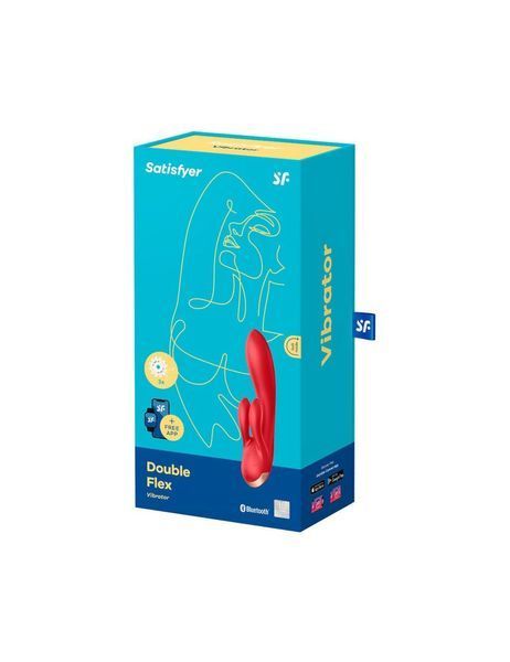 Смарт вибратор кролик с двойным отростком Satisfyer Double Flex Red SO6092 фото