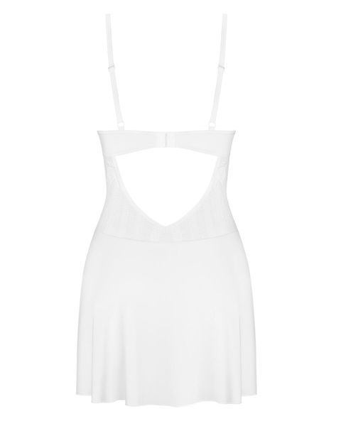 Пеньюар Obsessive Alissium chemise & thong, XL/2XL, кружевной лиф, стринги в комплекте SX0608 фото