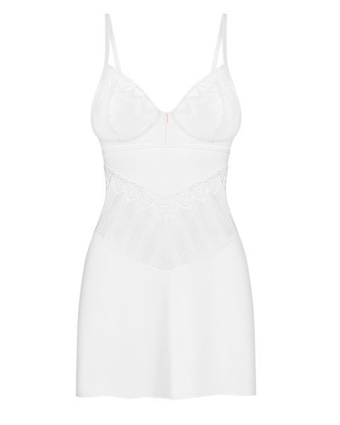 Пеньюар Obsessive Alissium chemise & thong, XL/2XL, кружевной лиф, стринги в комплекте SX0608 фото