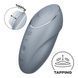 Вибростимулятор-пульсатор Satisfyer Tap & Climax 1 Bluegrey, эффект постукивания пальцем, 2 мотора SX0568 фото 1