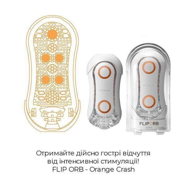 Мастурбатор Tenga Flip Orb &mdash; Orange Crash, с изменяемым сжатием, со стимулирующими шариками внутри SO3049 фото
