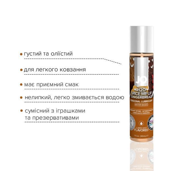 Розпродаж!!! Лубрикант на водній основі&nbsp;System JO H2O &ndash; Gingerbread (30 мл) (термін до 06.2025) SO6169-R фото