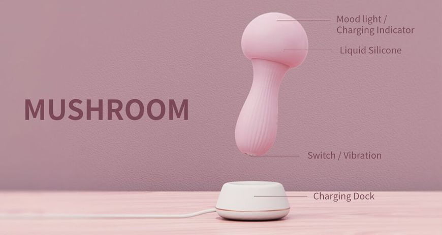 Вибромассажер Otouch MUSHROOM Pink, 7 режимов, функция ночника, технология &laquo;старт-стоп&raquo; SO9426 фото