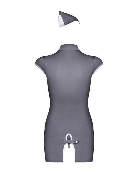 Эротический костюм стюардессы Obsessive Stewardess 3 pcs costume grey S/M (мятая упаковка!!!) SO7308-R фото