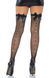 Чулки-сетка со швом сзади Leg Avenue Bow back seam thigh highs One size Black, атласный бант SO8600 фото 3