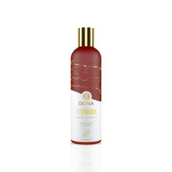 Натуральна масажна олія DONA Recharge &mdash; Lemongrass & Gingerl (120 мл) з ефірними оліями SO2628 фото